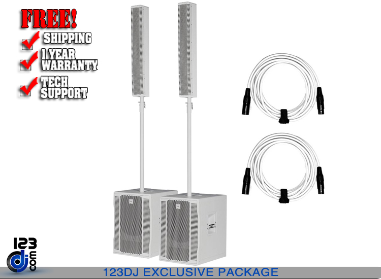 (2) RCF EVOX 12 WHT with Cables Package