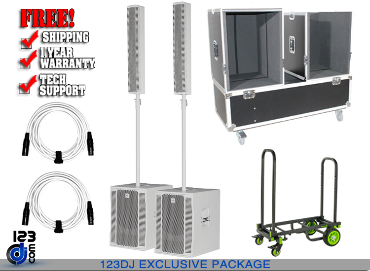 (2) RCF EVOX 12 WHT with ATA Style Flight Case Package