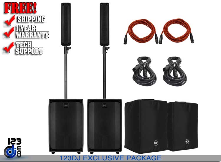 RCF Evox Jmix8 with Covers & Cables Dual Package