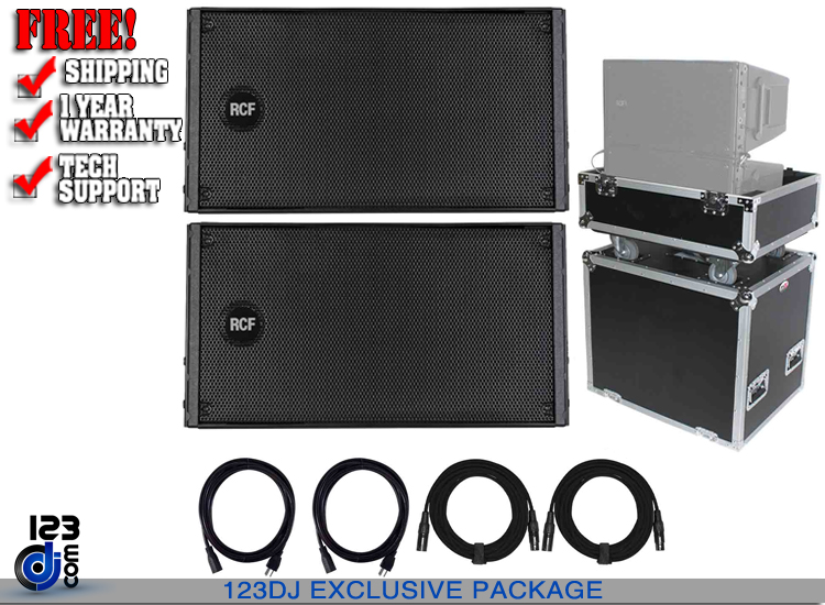 (2) RCF HDL 10-A with Universal Array Speaker Flight Case Package