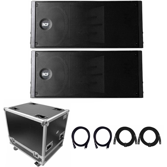 (2) RCF HDL 20-A Active Line Array Module Speakers with Fight Case Package