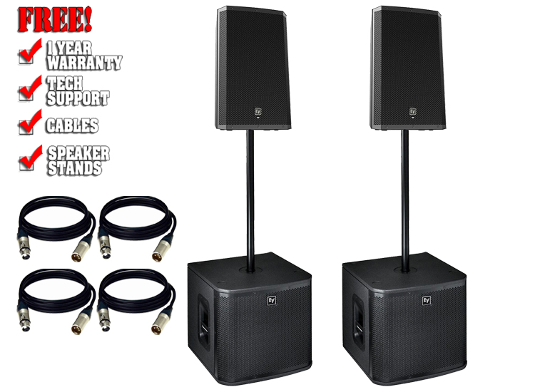 Electro-Voice ZLX-12P 12" 2-Way Powered Loudspeaker (Pair) (Pair) ZXA1-Sub Subwoofer / Speaker Pole & Cable | DJ Speakers | Chicago DJ Equipment