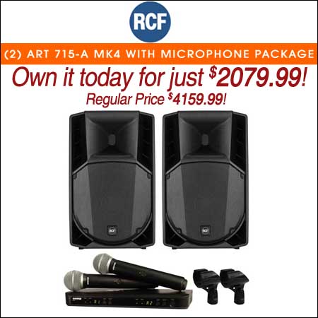 (2) RCF ART 715-A MK4 with Dual Channel Wireless Microphone Package