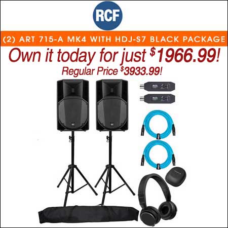 (2) RCF ART 715-A MK4 with Pioneer DJ HDJ-S7 Black Package