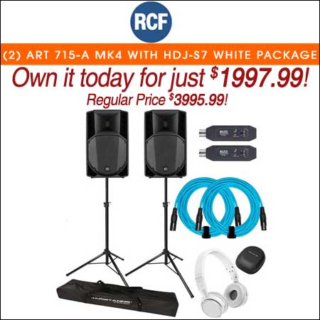 (2) RCF ART 715-A MK4 with Pioneer DJ HDJ-S7 White Package