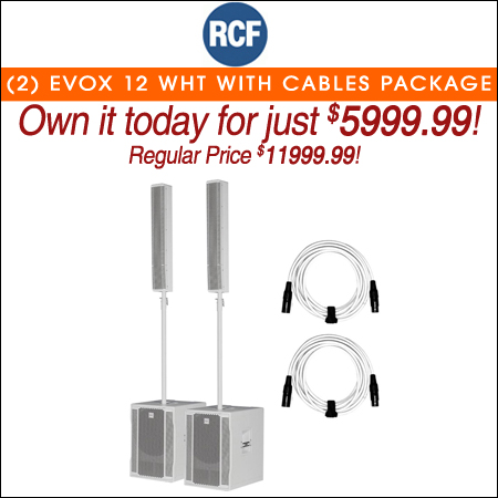 (2) RCF EVOX 12 WHT with Cables Package