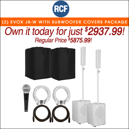 (2) RCF Evox J8-W with Protective Subwoofer Covers Package