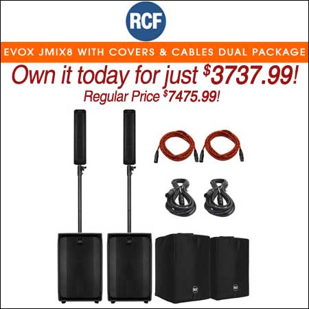 RCF Evox Jmix8 with Covers & Cables Dual Package