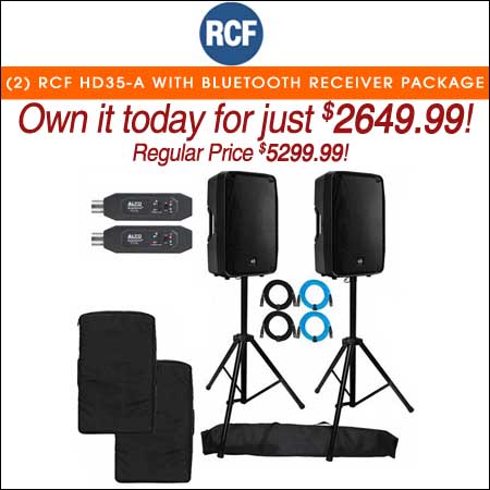 (2) RCF HD35-A with Bluetooth Receiver Package