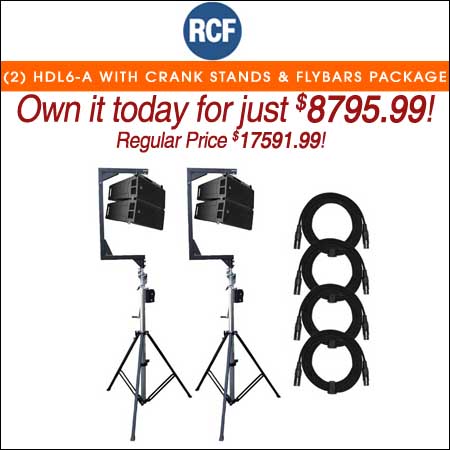 (2) RCF HDL6-A with Crank Stands & Flybars Package