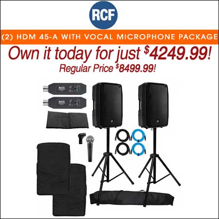 (2) RCF HDM 45-A with Vocal Microphone Package