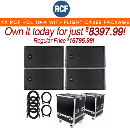 (4) RCF HDL 10-A with Flight Cases Package