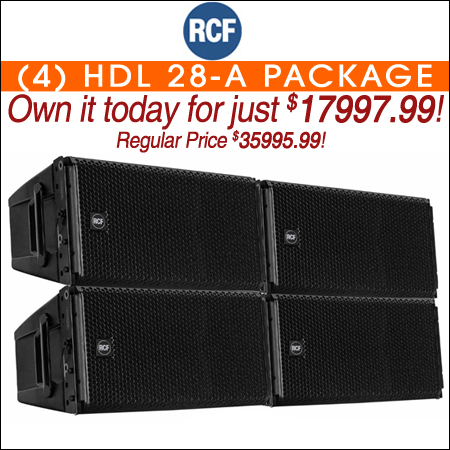 (4) RCF HDL 28-A Active Two-Way Line Array Speakers Package