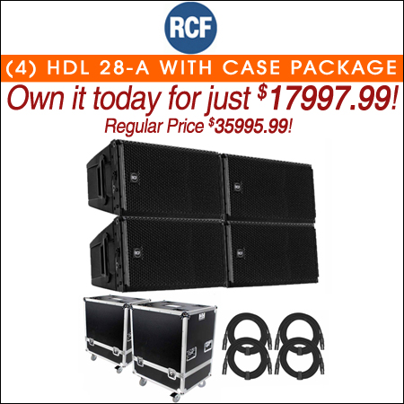 (4) RCF HDL 28-A with Wheeled Flight Cases Package