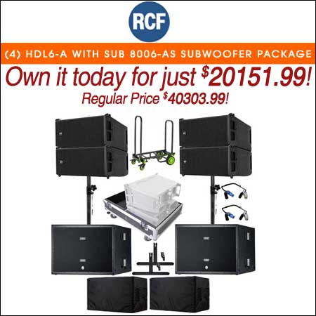 (4) RCF HDL6-A with RCF SUB 8006-AS Subwoofer Package