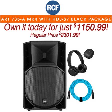 RCF ART 735-A MK4 with HDJ-S7 Black Headphone Package