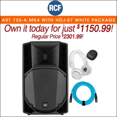 RCF ART 735-A MK4 with HDJ-S7 White Headphone Package