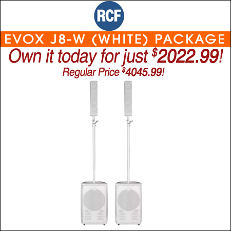 RCF Evox J8-W Active Two Way Portable Array (White) Package