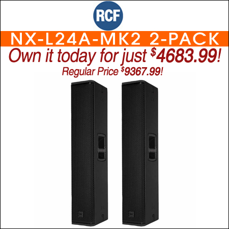 RCF NX-L24A-MK2 Active Two-Way Column Array Powered Speaker 2-Pack