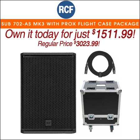 RCF SUB 702-AS MK3 with ProX Flight Case Package