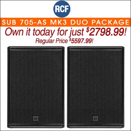 RCF SUB 705-AS MK3 15" Powered Subwoofers Duo Package