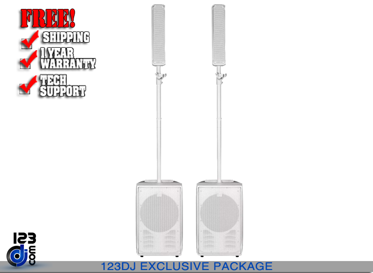 RCF Evox J8-W Active Two Way Portable Array (White) Package