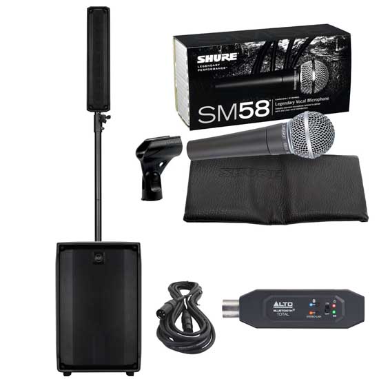 RCF Evox Jmix8 with Bluetooth Audio Receiver & Vocal Microphone Package