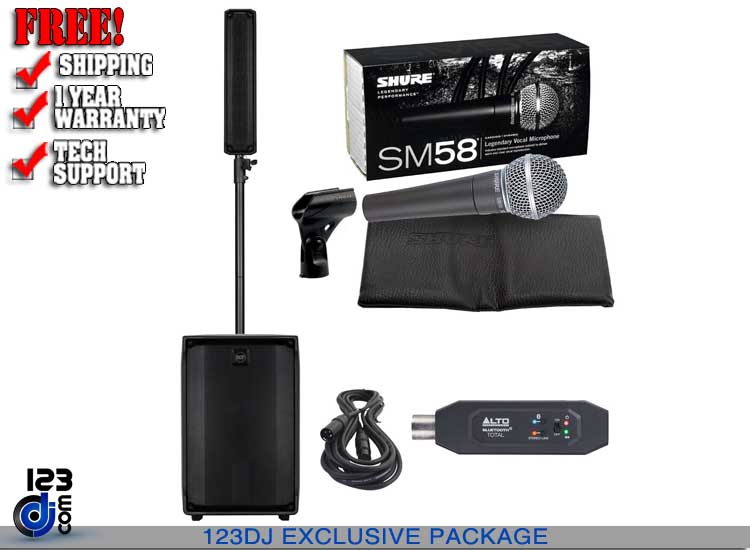 RCF Evox Jmix8 with Bluetooth Audio Receiver & Vocal Microphone Package