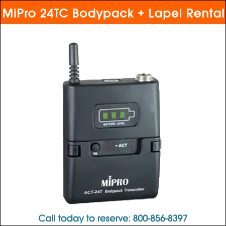 MiPro 24TC Bodypack + Lapel Rental