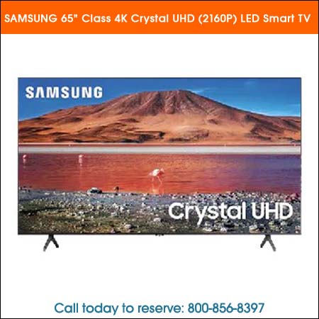  SAMSUNG 65inch Class 4K Crystal UHD (2160P) LED Smart TV Rental