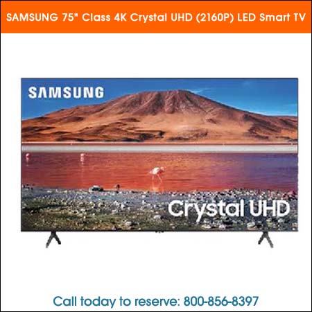 SAMSUNG 75inch Class 4K Crystal UHD (2160P) LED Smart TV