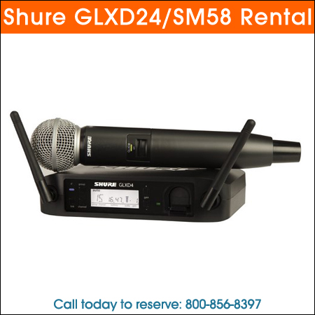 Shure GLXD24/SM58 Wireless Microphone System Rental