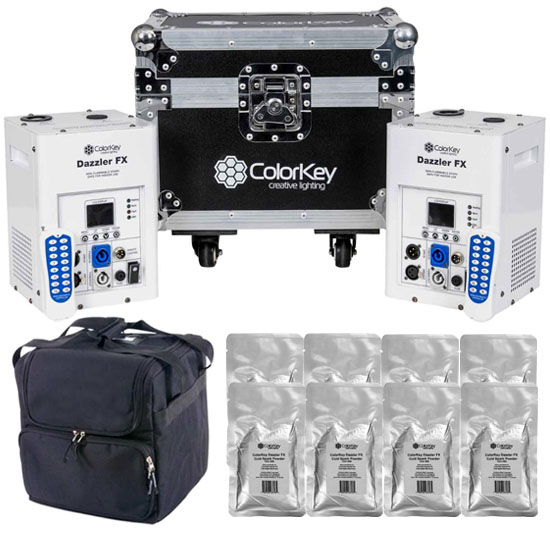 ColorKey CKU-7703 White with Road Case & Cold Spark Powder Package