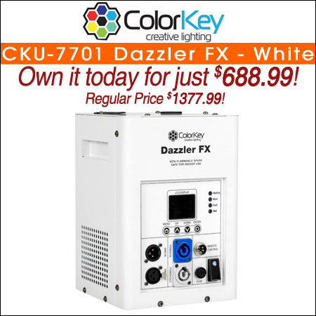  ColorKey CKU-7701 Dazzler FX Cold Spark Machine-White