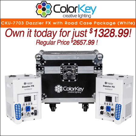 ColorKey CKU-7703 Dazzler FX with Road Case Package (White)