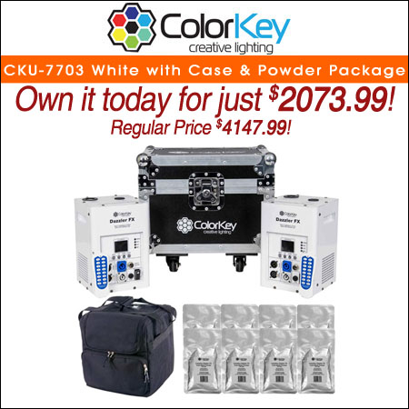 ColorKey CKU-7703 White with Road Case & Cold Spark Powder Package