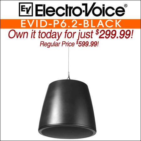 Electro Voice Evid-p6.2 Pendant Speaker 6.5 Inches-Black