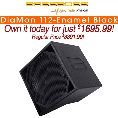 BASSBOSS DiaMon 112 12" Remote Powered Top Passive Loudspeaker- Enamel Black