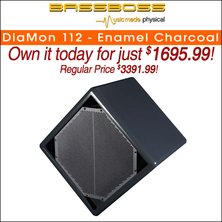 BASSBOSS DiaMon 112 12" Remote Powered Top Weatherized Passive Loudspeaker - Enamel Charcoal