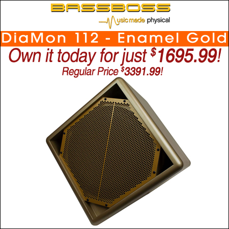 BASSBOSS DiaMon 112 12" Remote Powered Top Weatherized Passive Loudspeaker - Enamel Gold