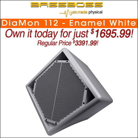 BASSBOSS DiaMon 112 12" Remote Powered Top Weatherized Passive Loudspeaker - Enamel White