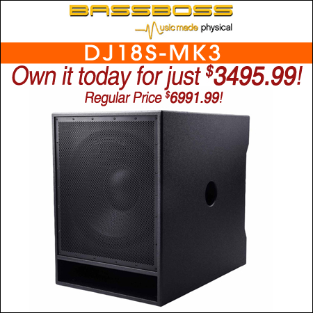 BASSBOSS DJ18S-MK3 Single 18" Powered Active Subwoofer