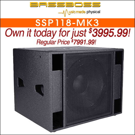 BASSBOSS SSP118-MK3 Single 18" Powered Active Subwoofer