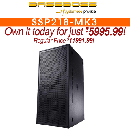  BASSBOSS SSP218-MK3 Dual 18" Powered Active Subwoofer