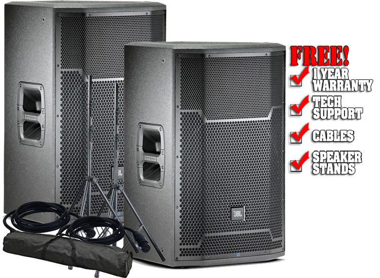 JBL PRX715 15" Two-Way Full Multipurpose Self-Powered Reinforcement System and Monitor | DJ Speakers | Speaker Bags