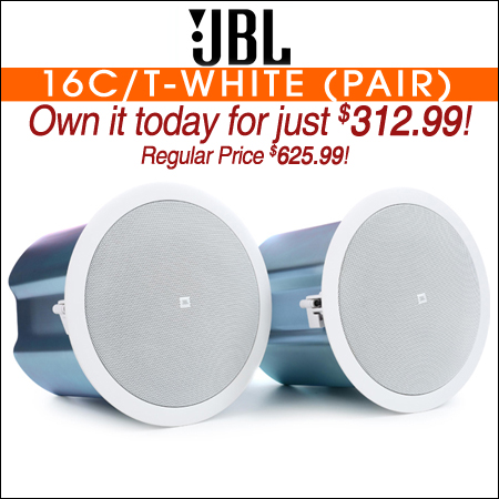 JBL Control 16C/T 6.5" Ceiling Speakers with Transformer-White (Pair)