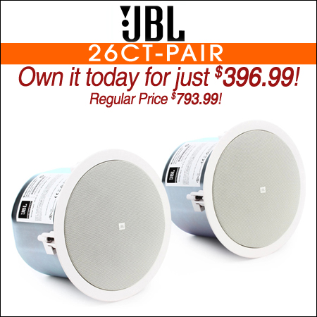 JBL Control 26CT 6.5" Ceiling Speakers with Transformer (Pair)