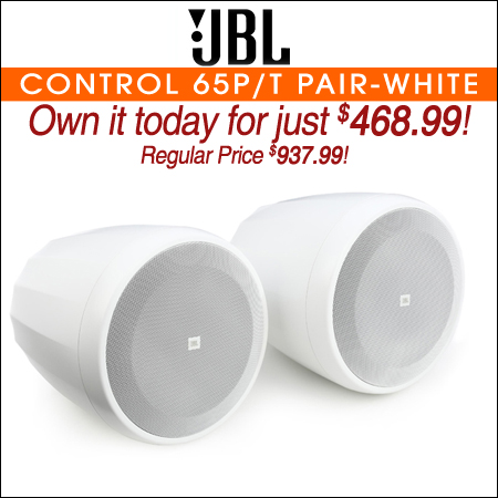 JBL Control 65P/T Compact Pendant Speaker Pair - White