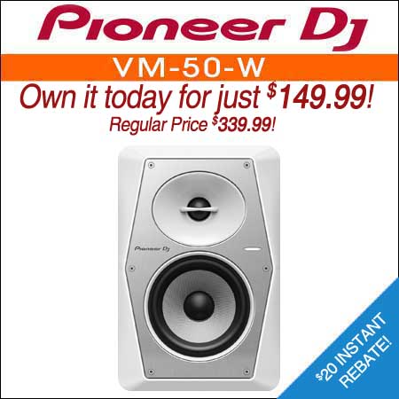  Pioneer DJ VM-50-W 5" Active Studio Monitor White 