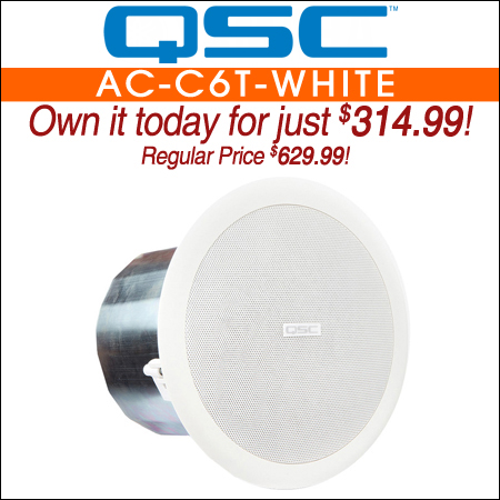 QSC AC-C6T 6.5-inch Ceiling-mounted Loudspeaker-White